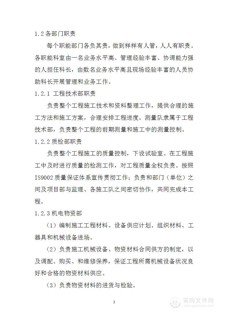 组织机构设置及人力资源配备计划