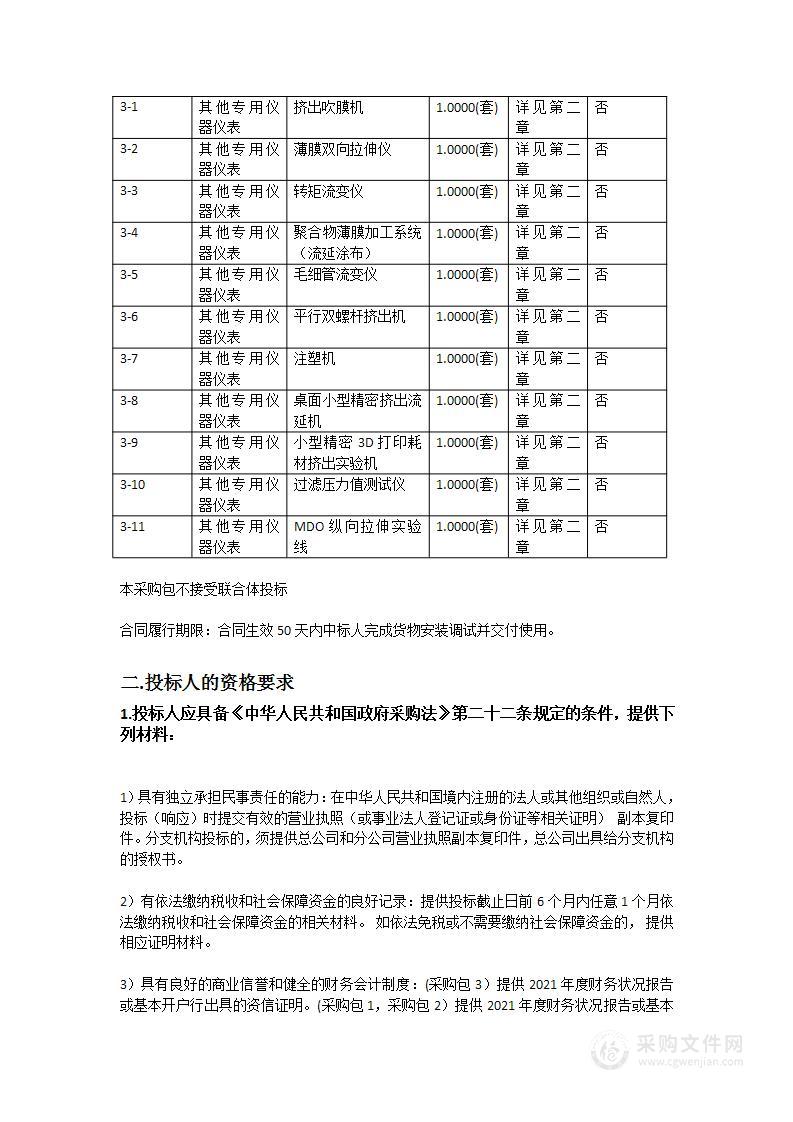 榕江实验室公共服务平台仪器设备采购