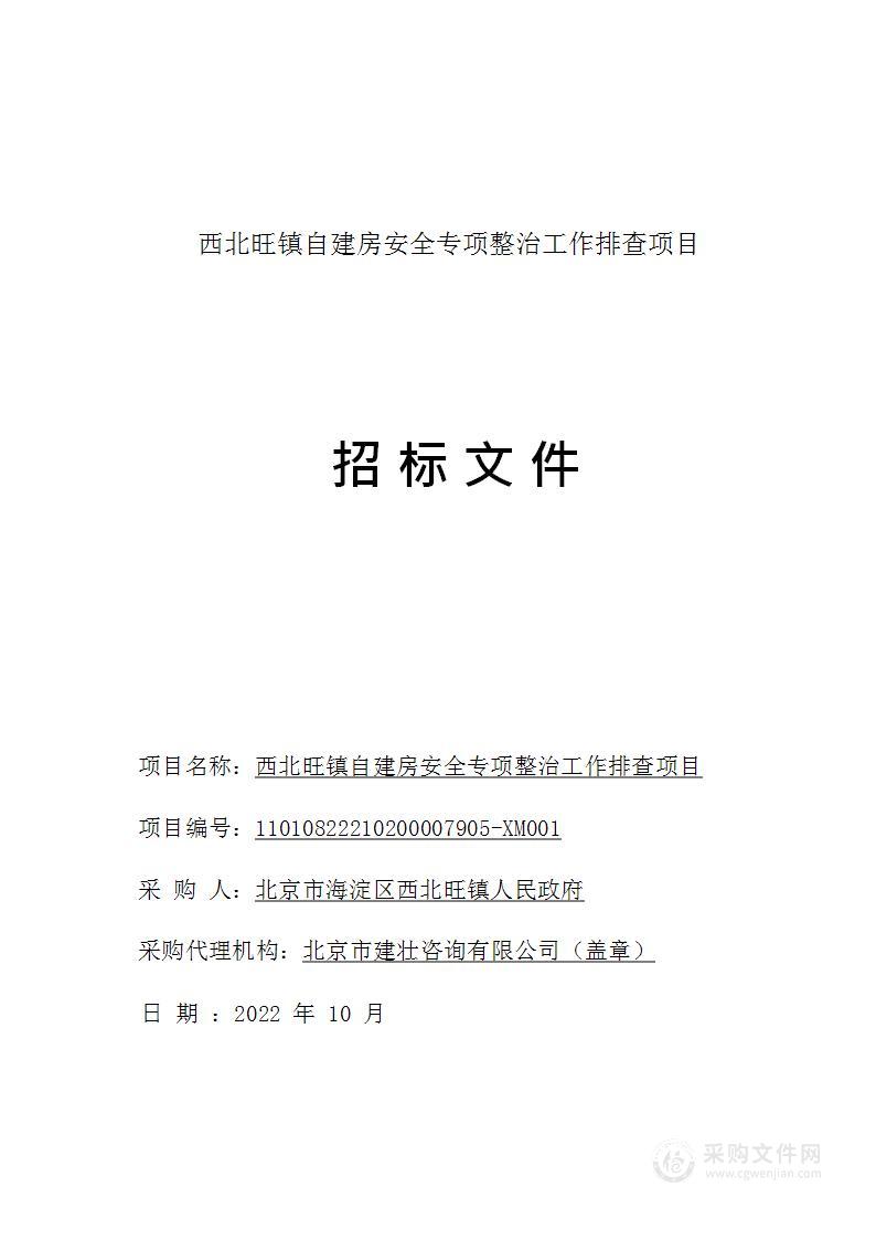 西北旺镇自建房安全专项整治工作排查项目