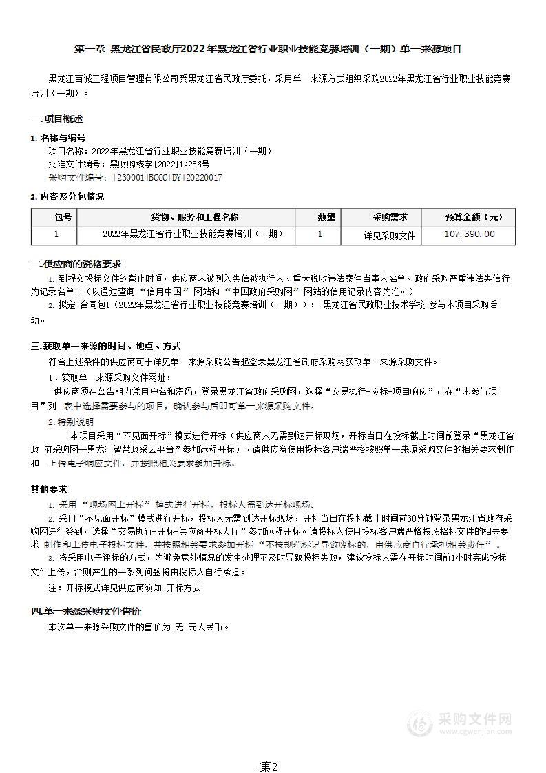 2022年黑龙江省行业职业技能竞赛培训（一期）