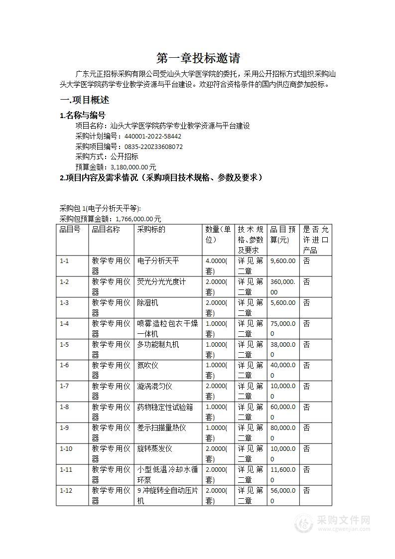 汕头大学医学院药学专业教学资源与平台建设