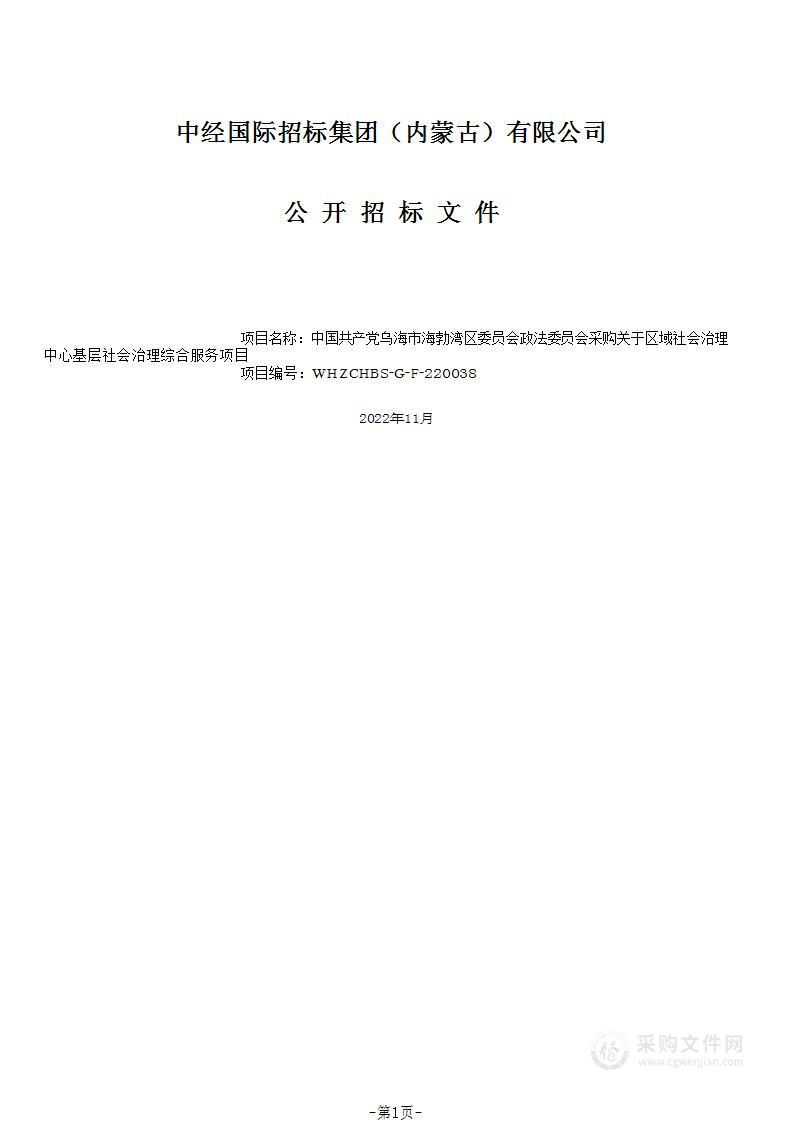 关于区域社会治理中心基层社会治理综合服务项目