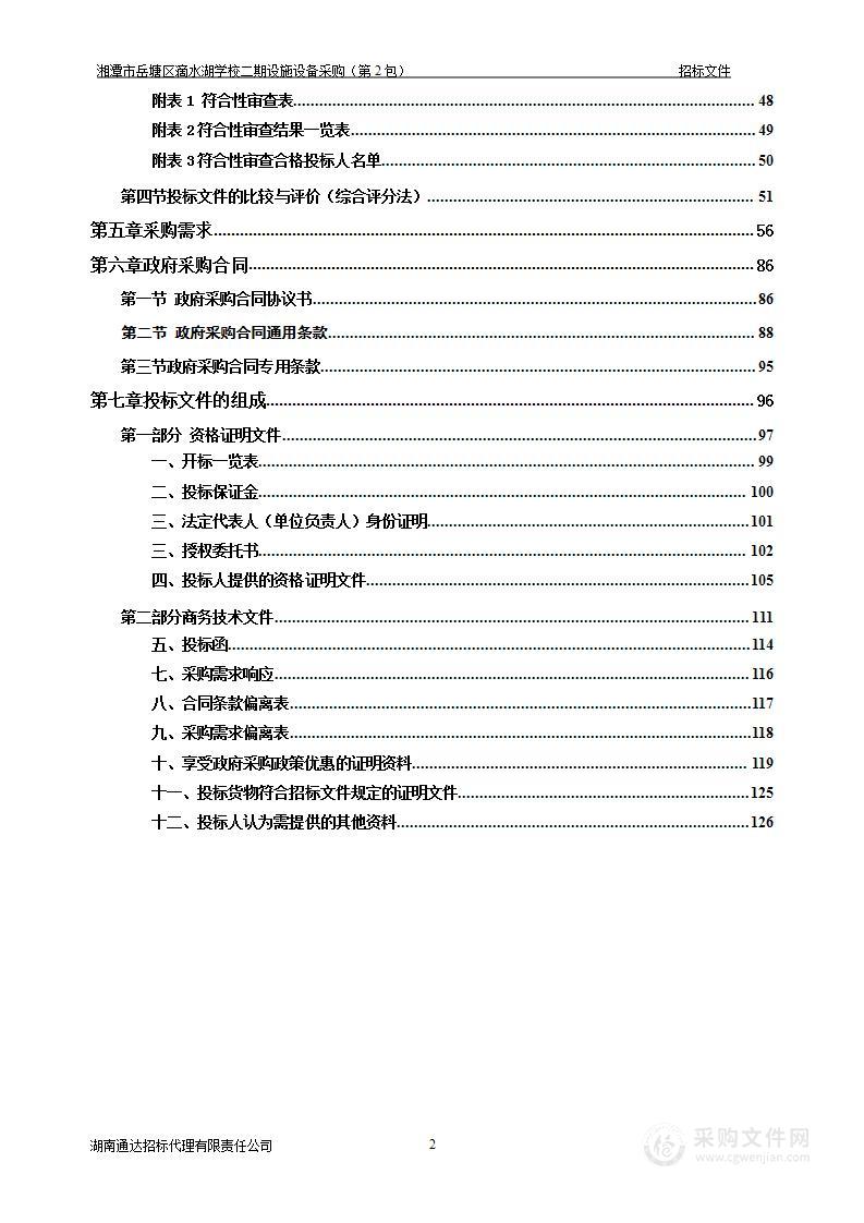 湘潭市岳塘区滴水湖学校二期设施设备采购（第2包）