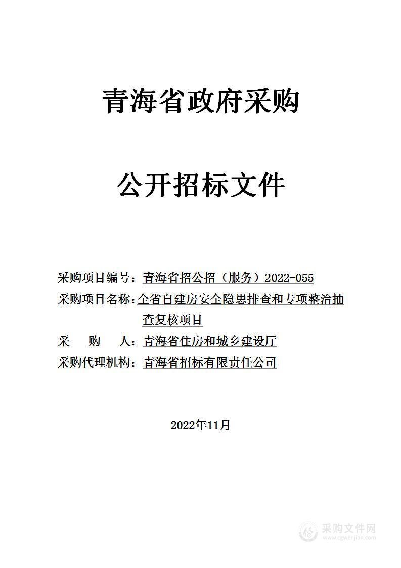 全省自建房安全隐患排查和专项整治抽查复核项目