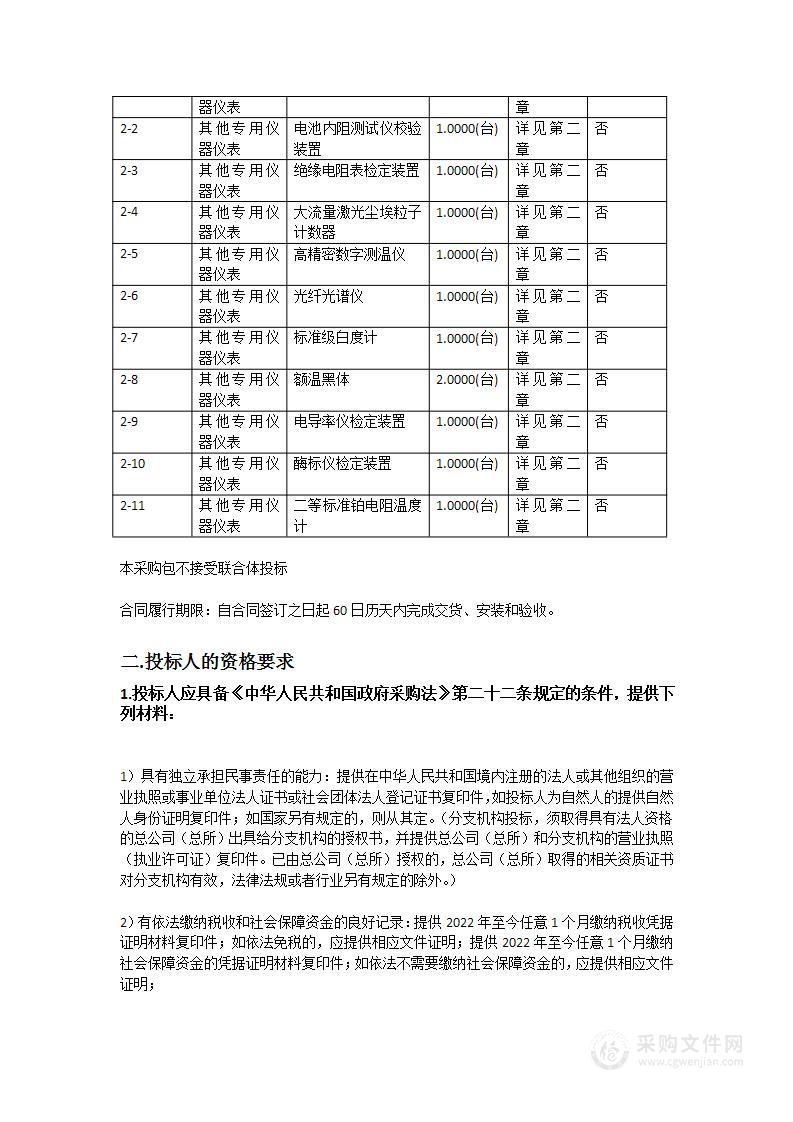 肇庆市质计所2022年能力提升设备采购项目