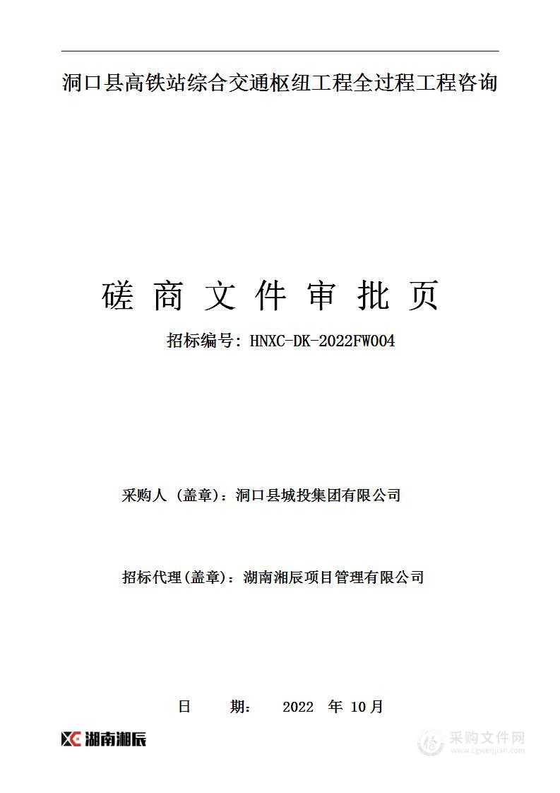 洞口县高铁站综合交通枢纽工程全过程工程咨询