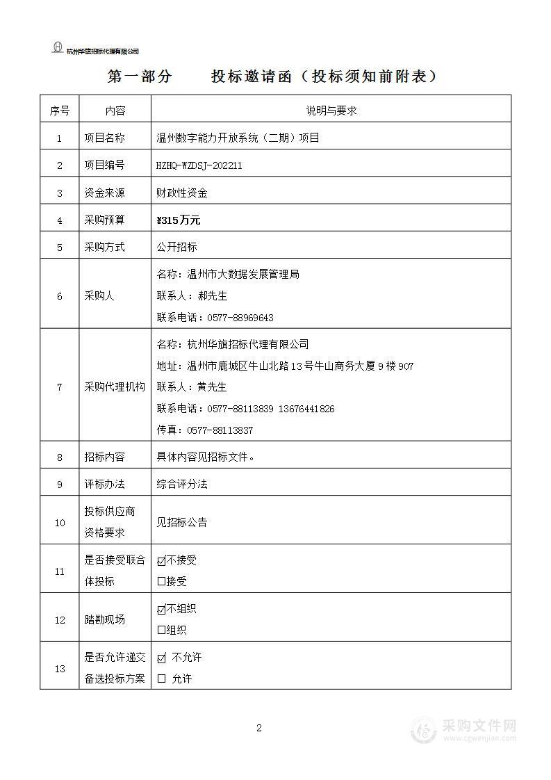 温州数字能力开放系统（二期）项目