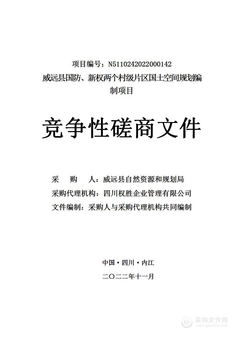 威远县国防、新权两个村级片区国土空间规划编制项目