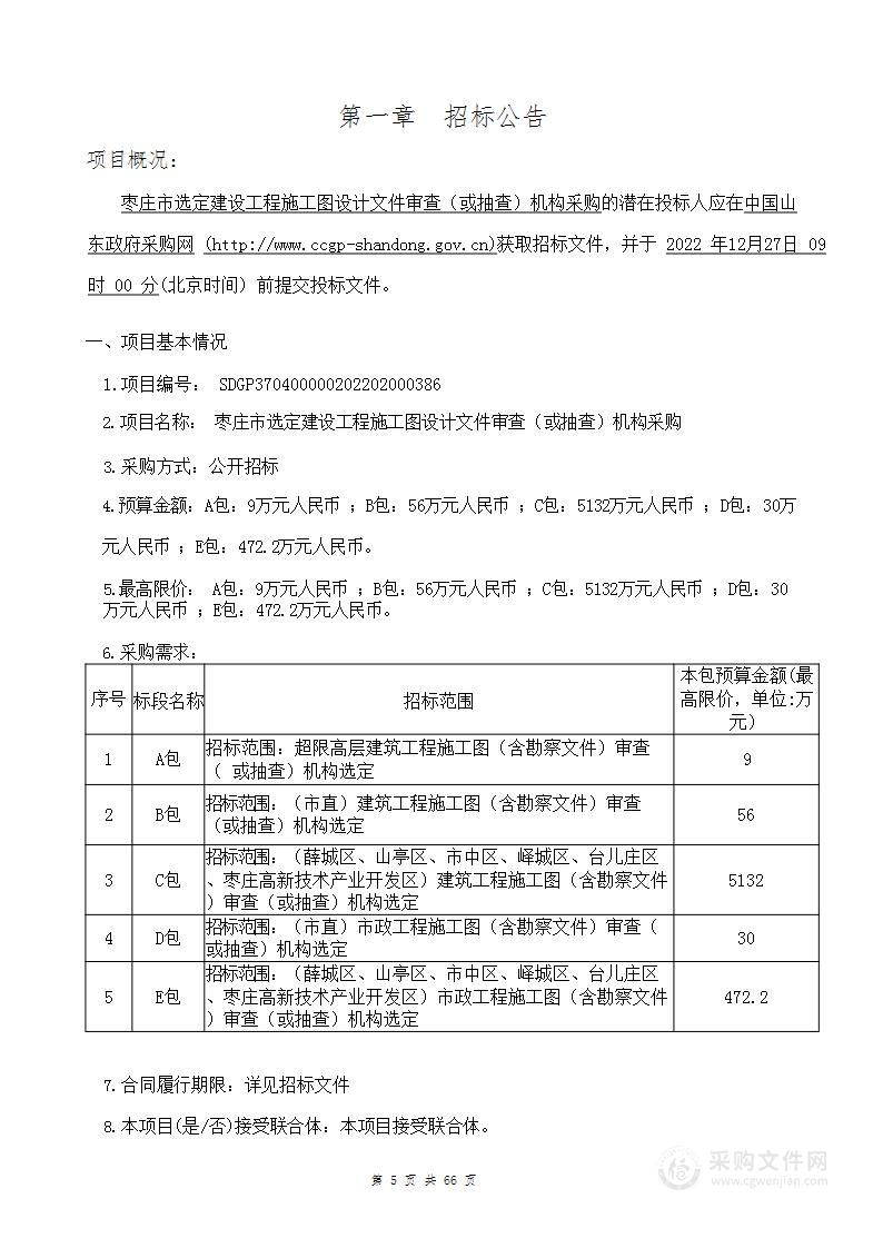 枣庄市选定建设工程施工图设计文件审查（或抽查）机构项目