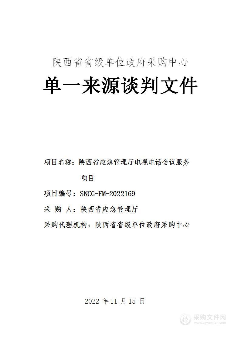 陕西省应急管理厅电视电话会议服务项目