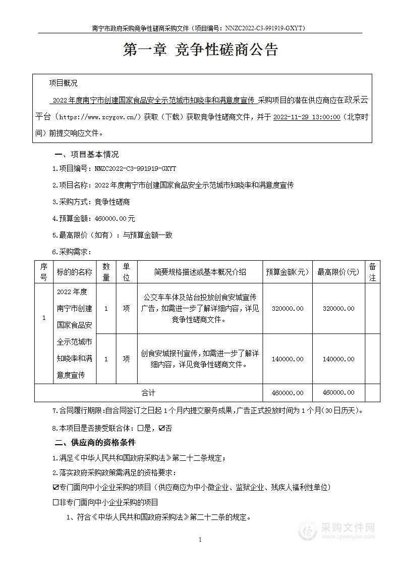 2022年度南宁市创建国家食品安全示范城市知晓率和满意度宣传