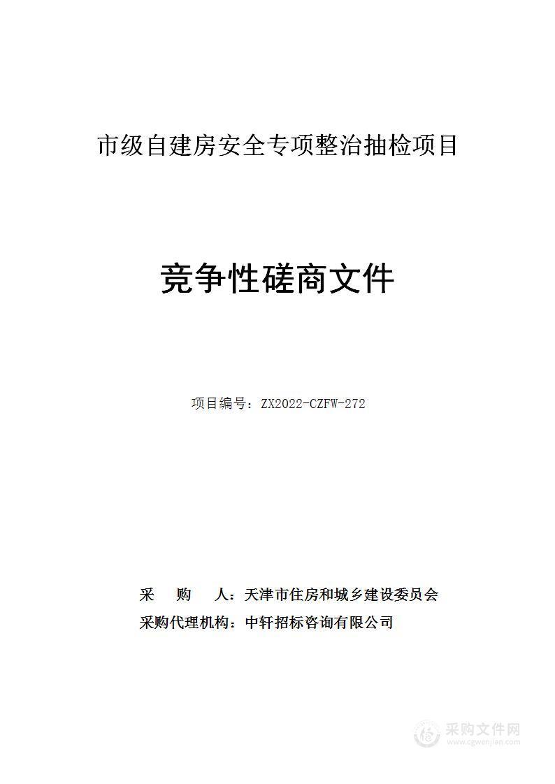 市级自建房安全专项整治抽检项目