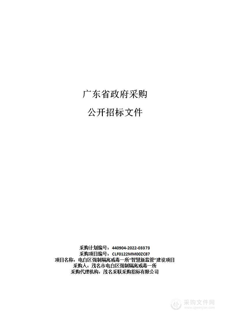 电白区强制隔离戒毒一所“智慧新监管”建设项目