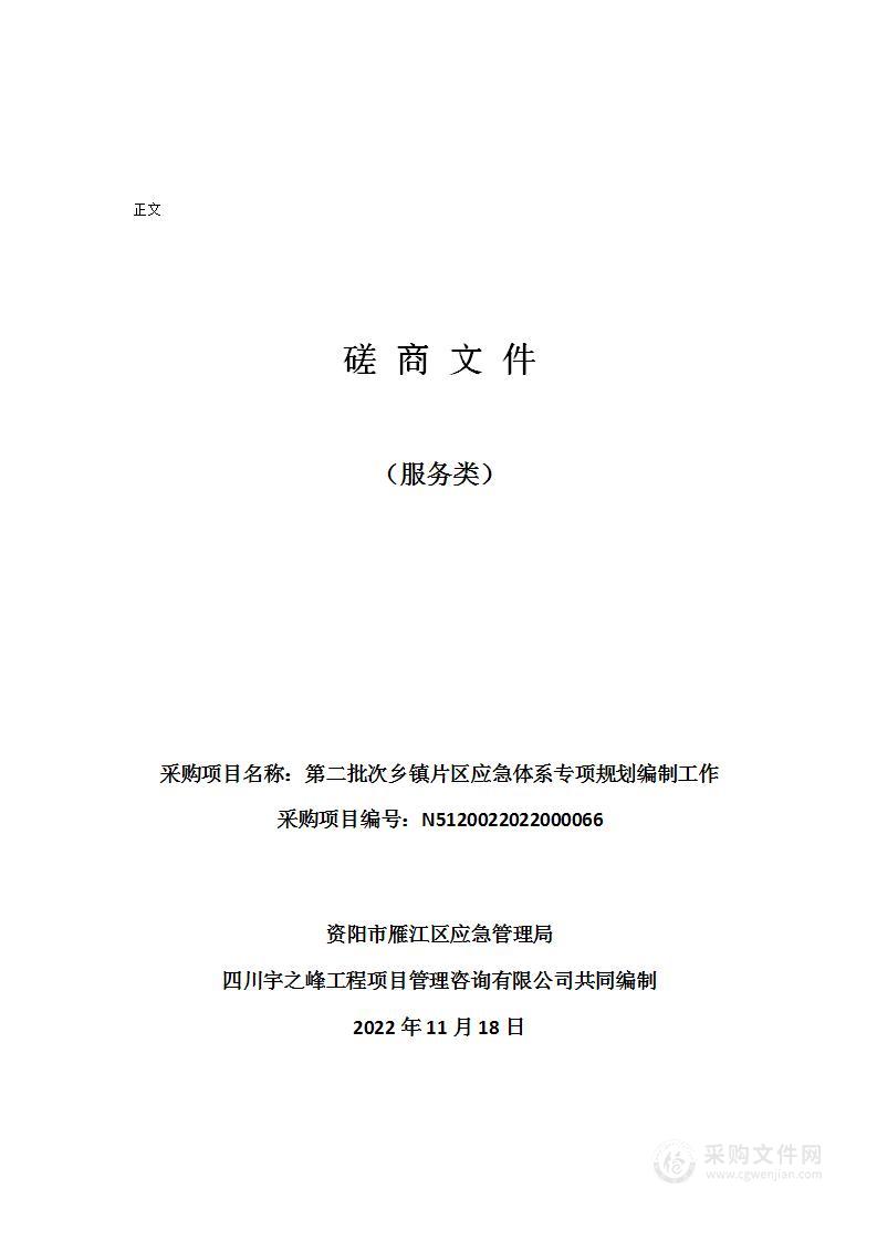 第二批次乡镇片区应急体系专项规划编制工作