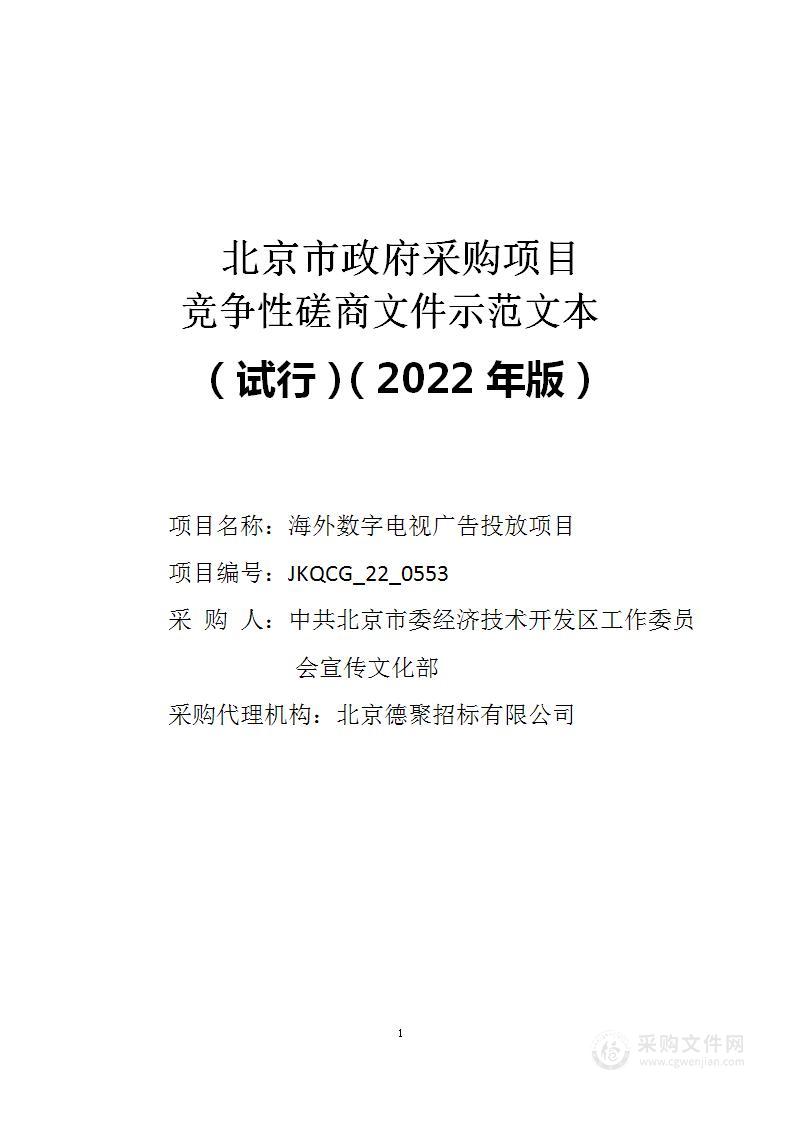 海外数字电视广告投放项目