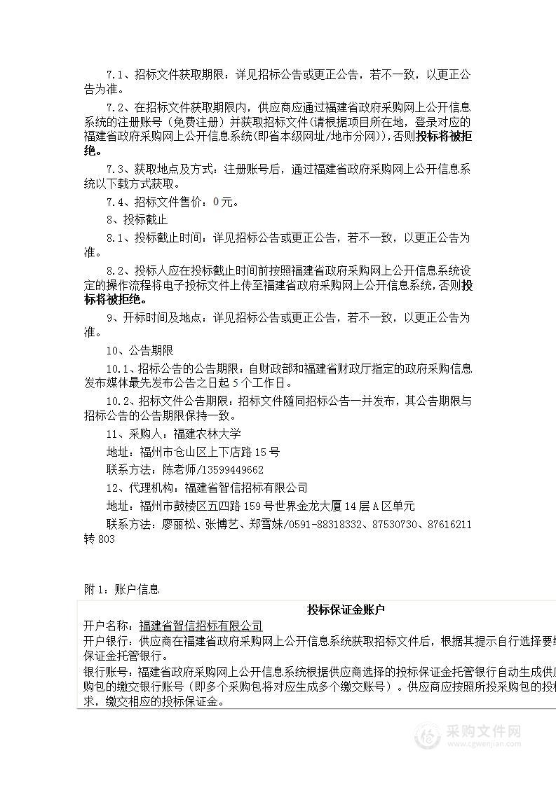 福建农林大学分体式多模块微反应器（食品组分微反应）等设备采购项目