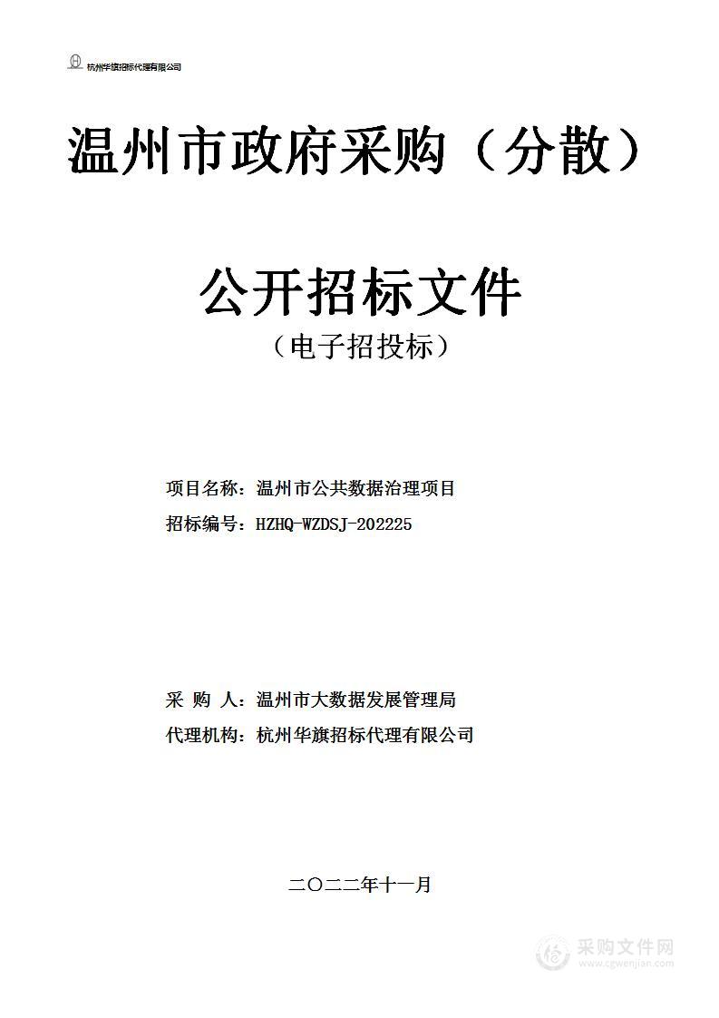 温州市公共数据治理项目