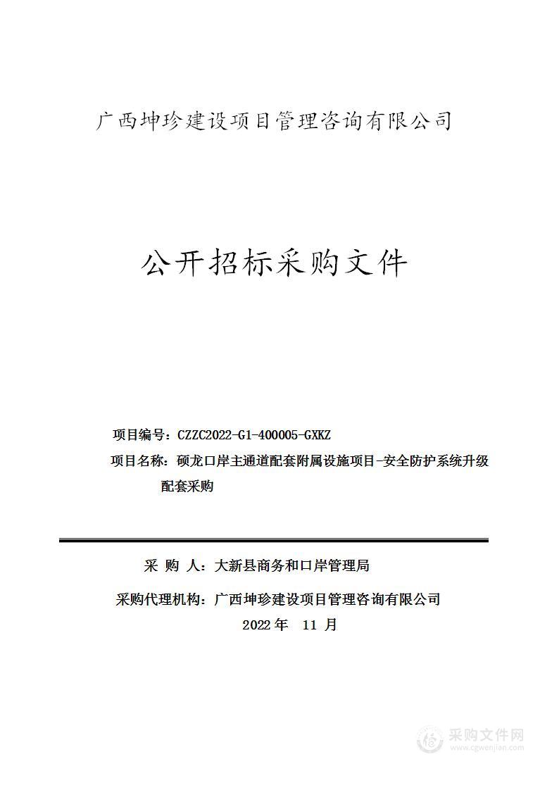 硕龙口岸主通道配套附属设施项目-安全防护系统升级配套采购