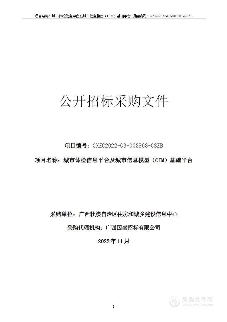 城市体检信息平台及城市信息模型（CIM）基础平台