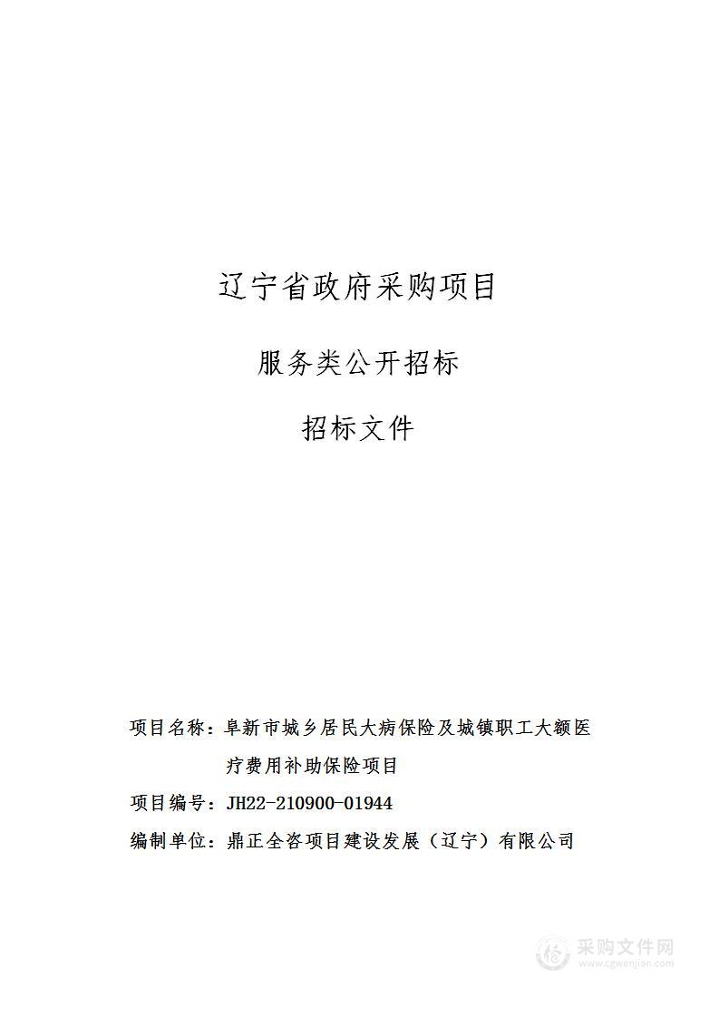 阜新市城乡居民大病保险及城镇职工大额医疗费用补助保险项目