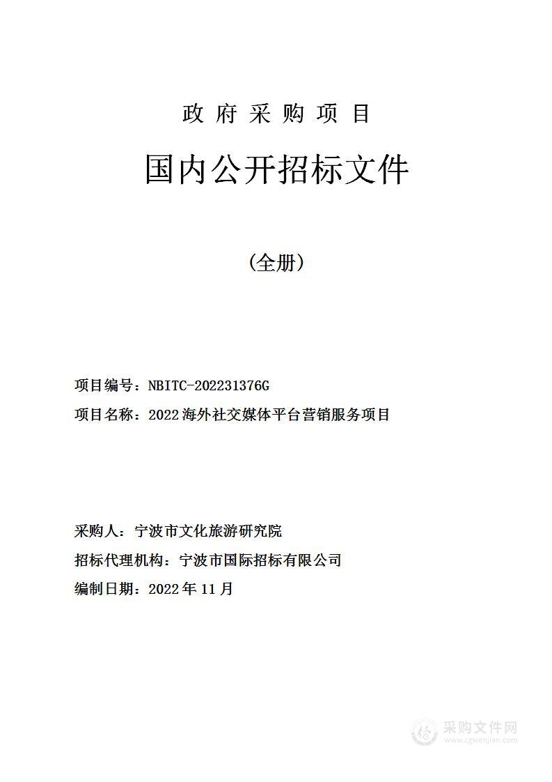 2022海外社交媒体平台营销服务项目