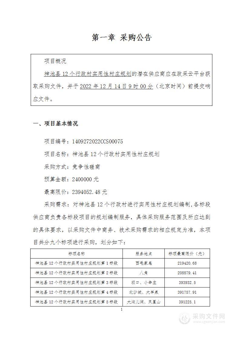 神池县12个行政村实用性村庄规划