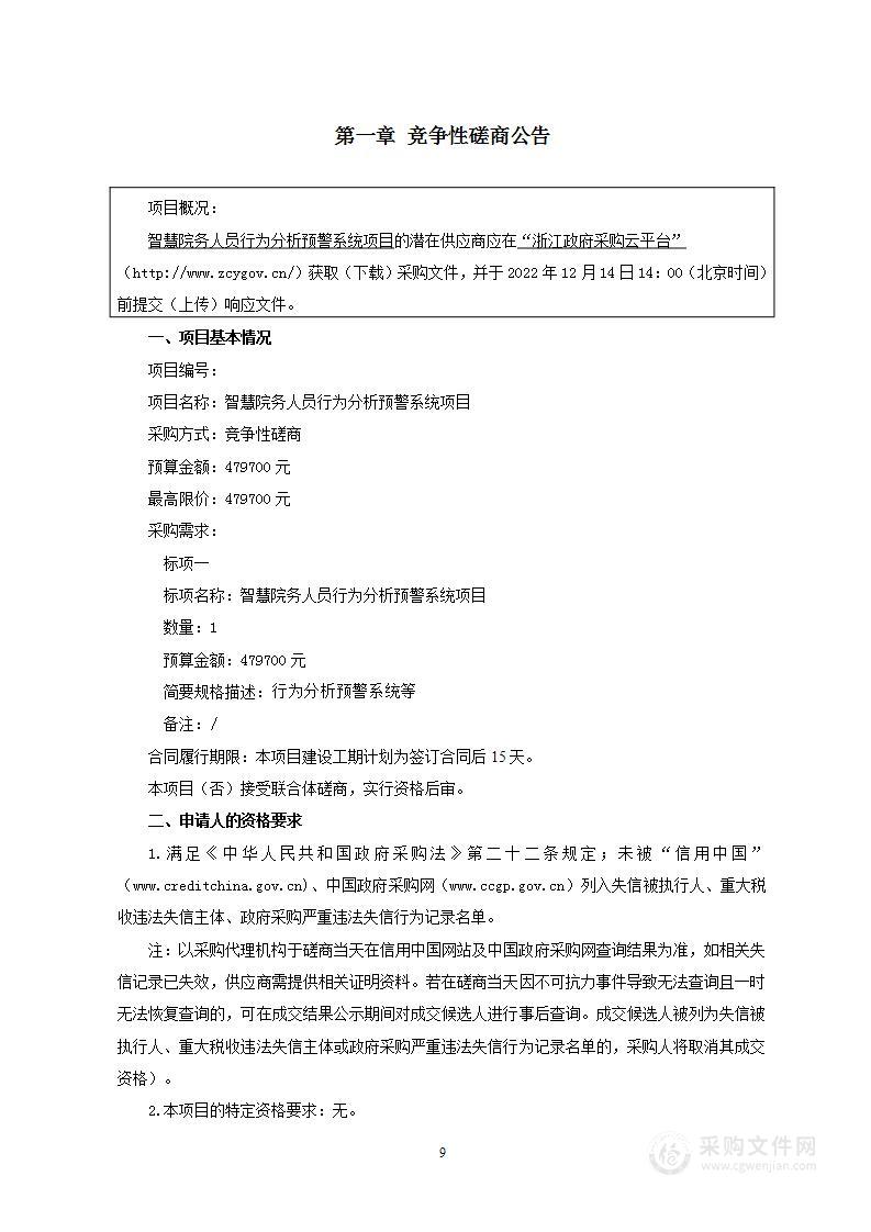 智慧院务人员行为分析预警系统项目