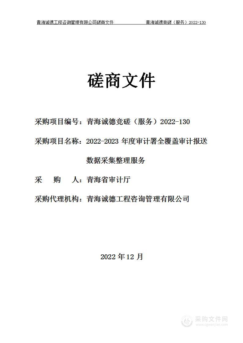 2022-2023年度审计署全覆盖审计报送数据采集整理服务