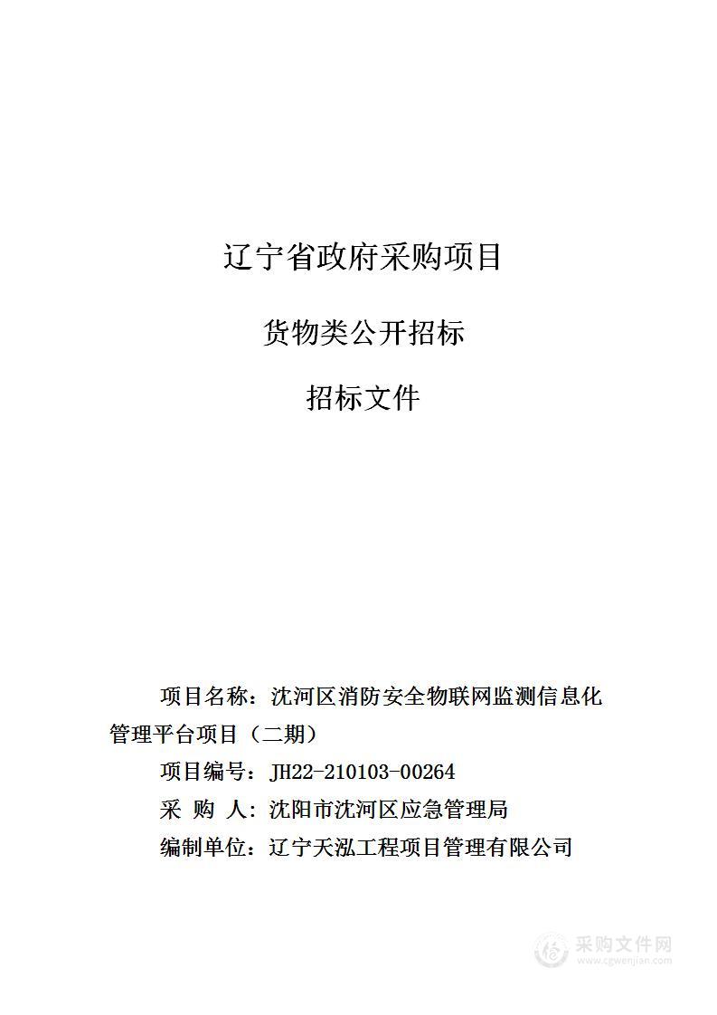 沈河区消防安全物联网监测信息化管理平台项目（二期）