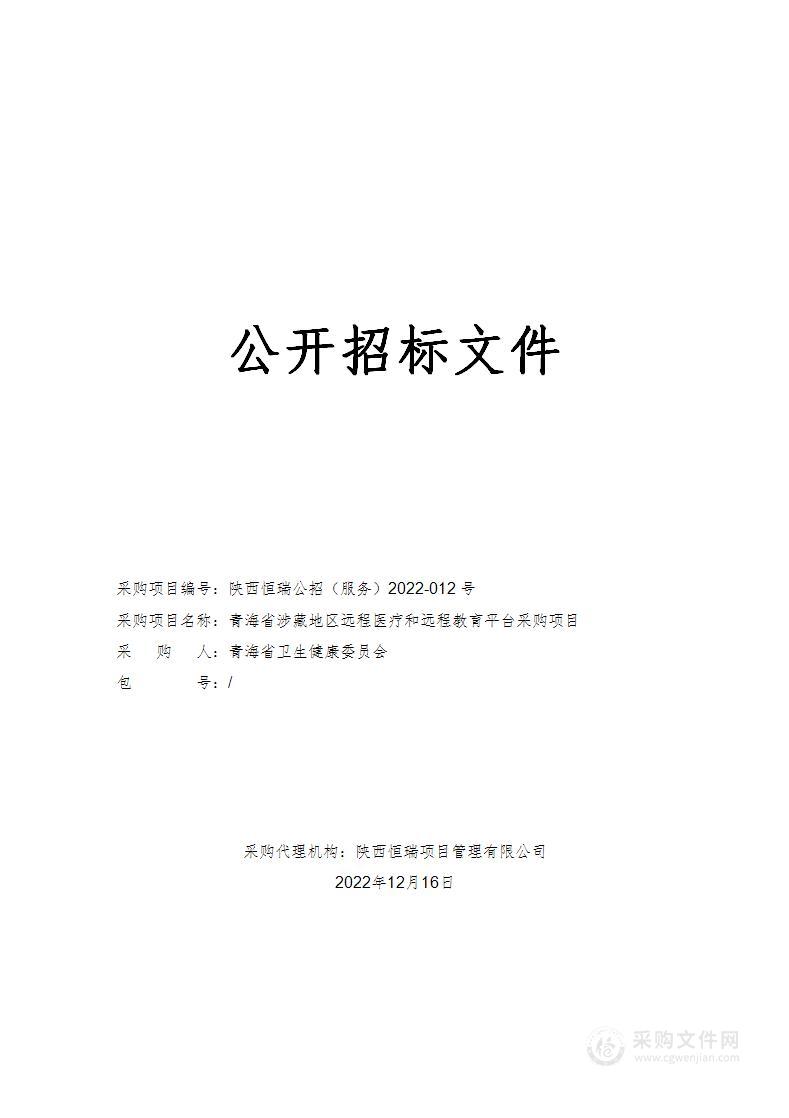 青海省涉藏地区远程医疗和远程教育平台采购项目