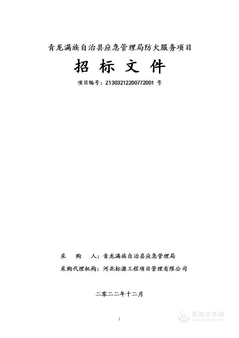 青龙满族自治县应急管理局防火服务项目