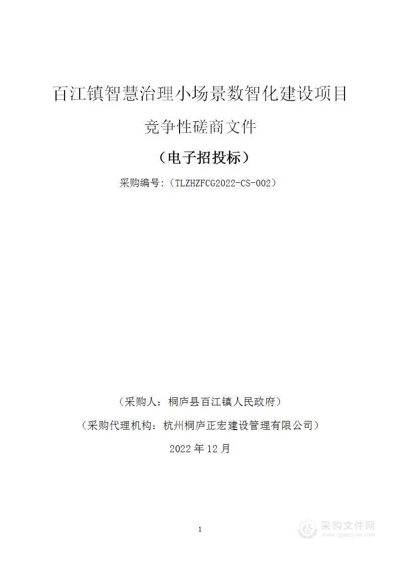 百江镇智慧治理小场景数智化建设项目