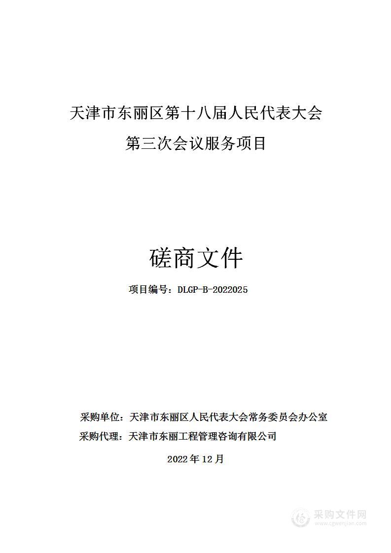 天津市东丽区第十八届人民代表大会第三次会议服务项目