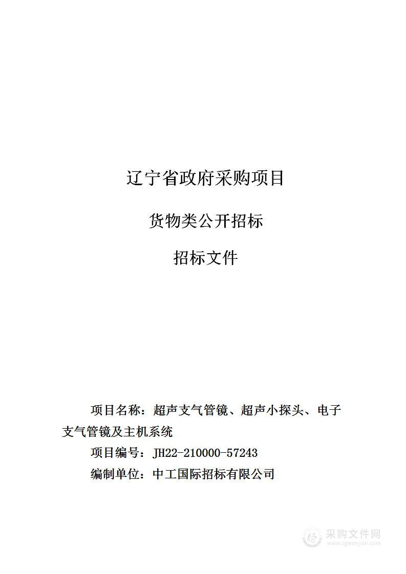 超声支气管镜、超声小探头、电子支气管镜及主机系统