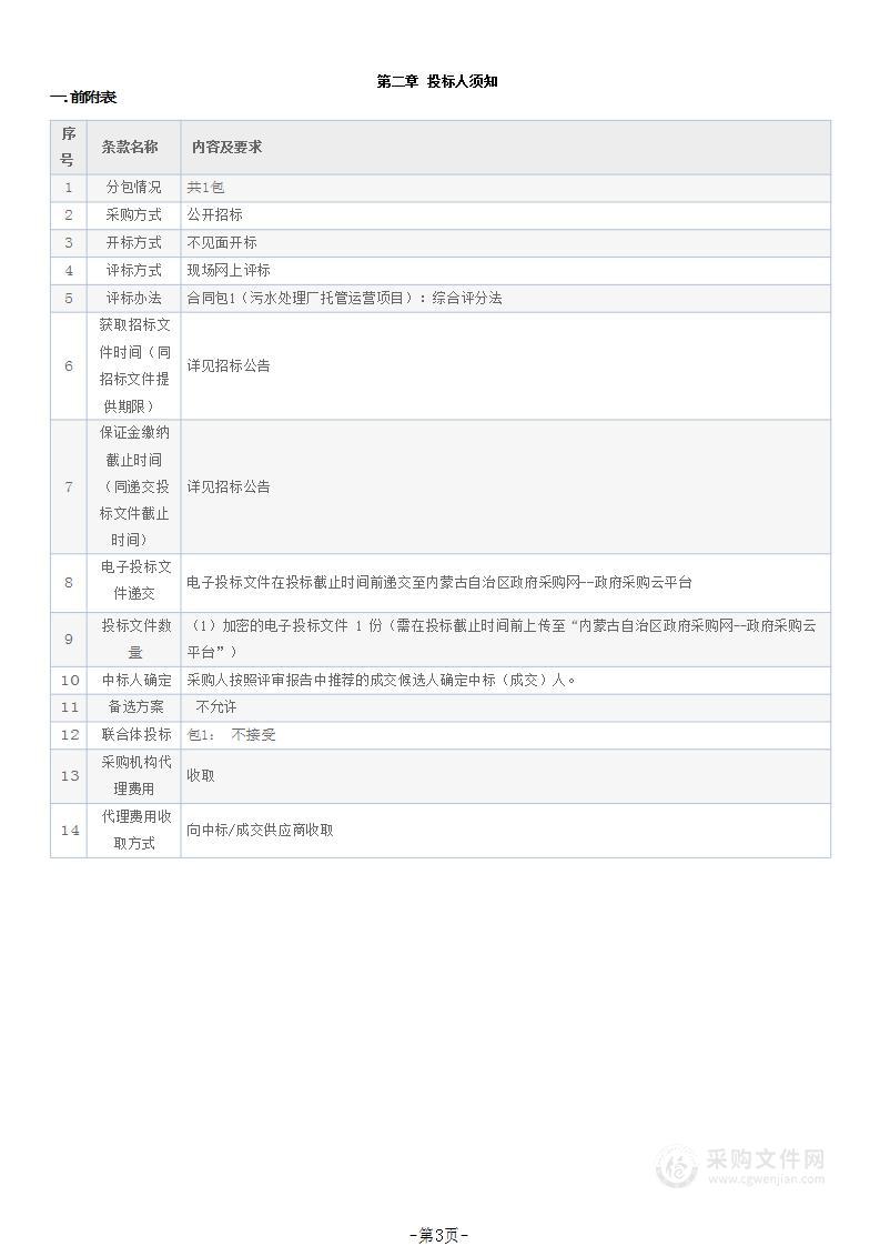 污水处理厂托管运营项目