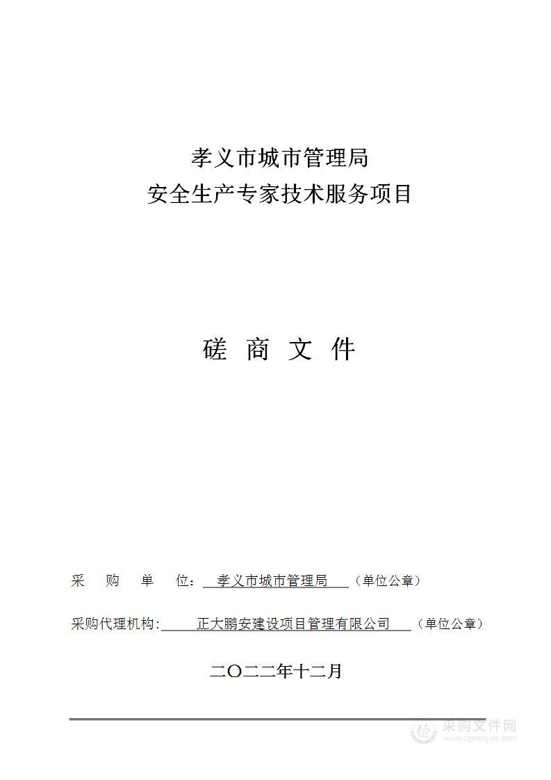 孝义市城市管理局安全生产专家技术服务项目