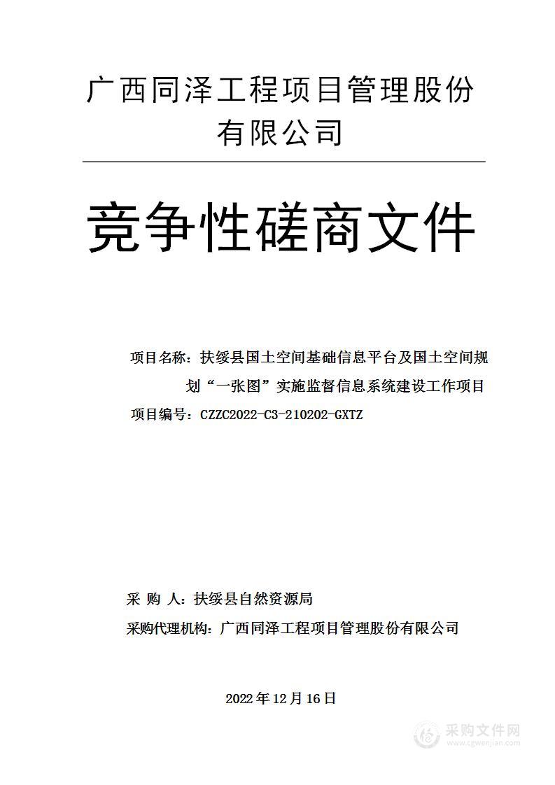 扶绥县国土空间基础信息平台及国土空间规划“一张图”实施监督信息系统建设工作项目