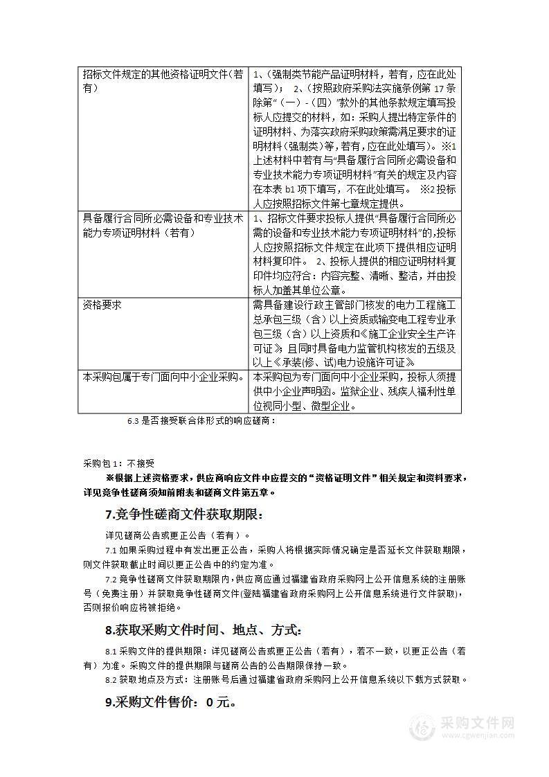 华安县沙建镇城镇基础设施电力配套改造工程（大洲至汰口寨段）