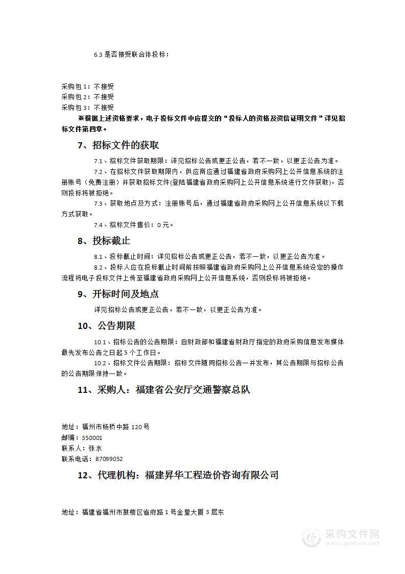 福建省公安厅交通警察总队2023年度交通安全宣传短信发送服务类采购项目