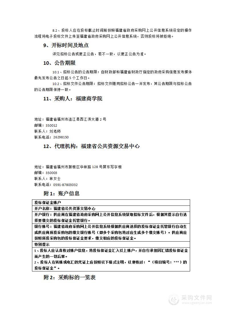 福建商学院连江校区物业管理服务项目