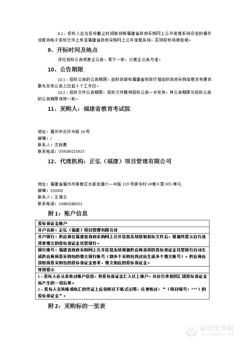 福建省教育考试院信息系统安全运维服务类采购项目