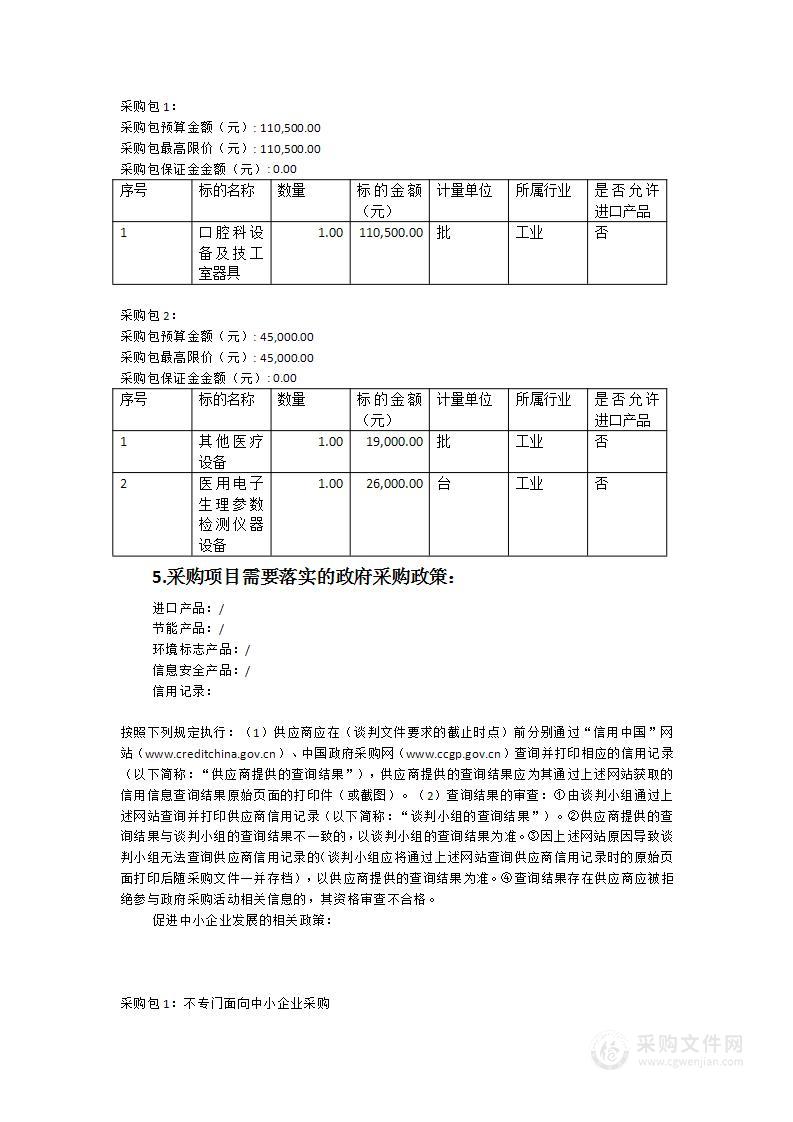 2022年科教相关设备、牙科配套设备采购货物类采购项目