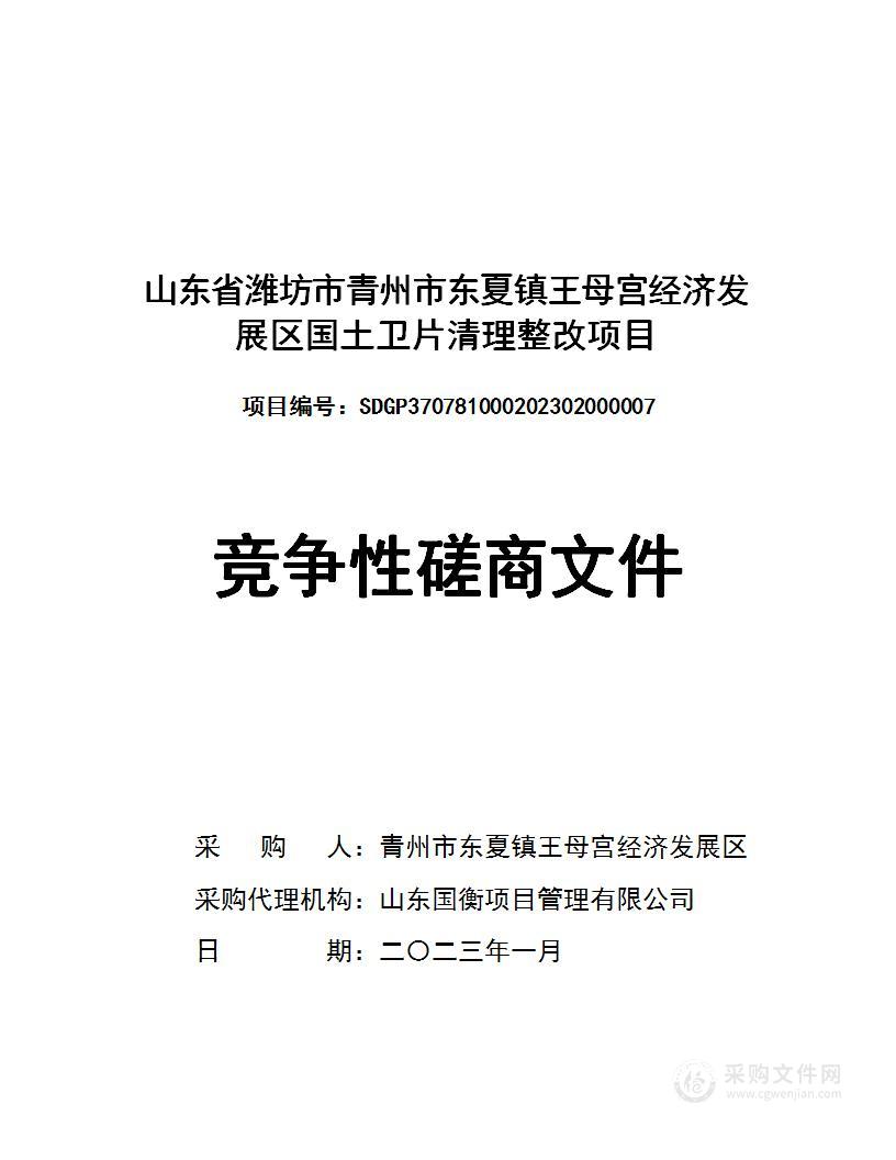 山东省潍坊市青州市东夏镇王母宫经济发展区国土卫片清理整改项目