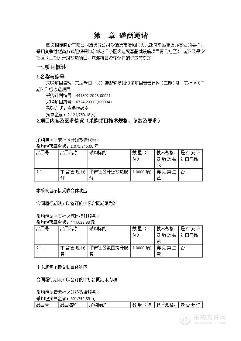 东城老旧小区改造配套基础设施项目青云社区（二期）及平安社区（三期）升级改造项目