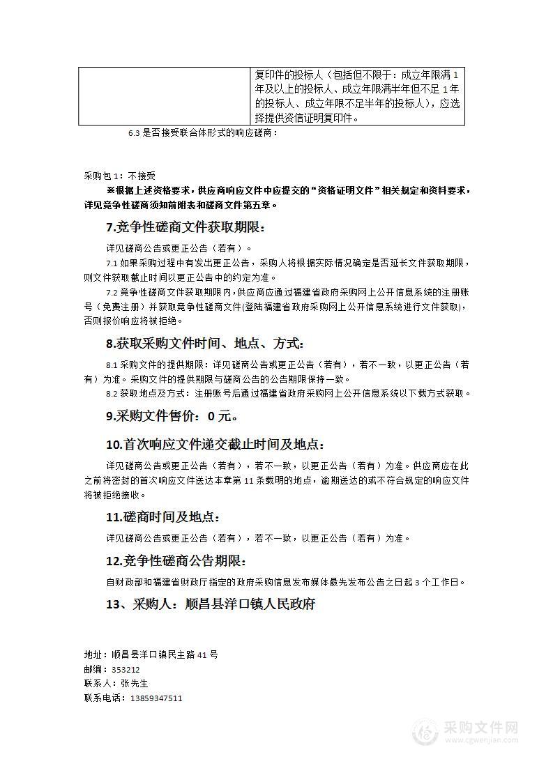 顺昌县洋口镇集镇环境整治样板项目规划设计