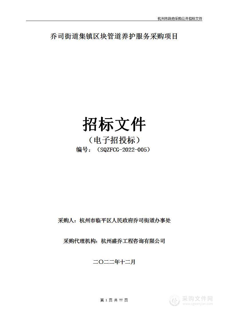 乔司街道集镇区块管道养护服务采购项目