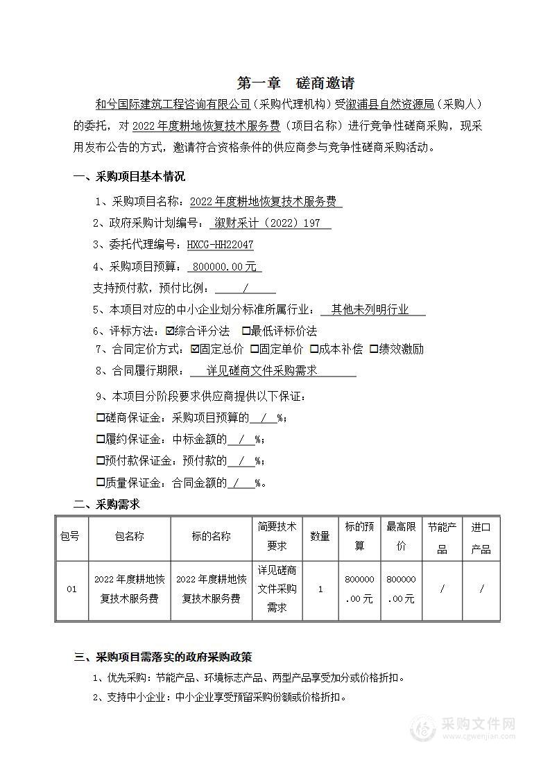 2022年度耕地恢复技术服务费