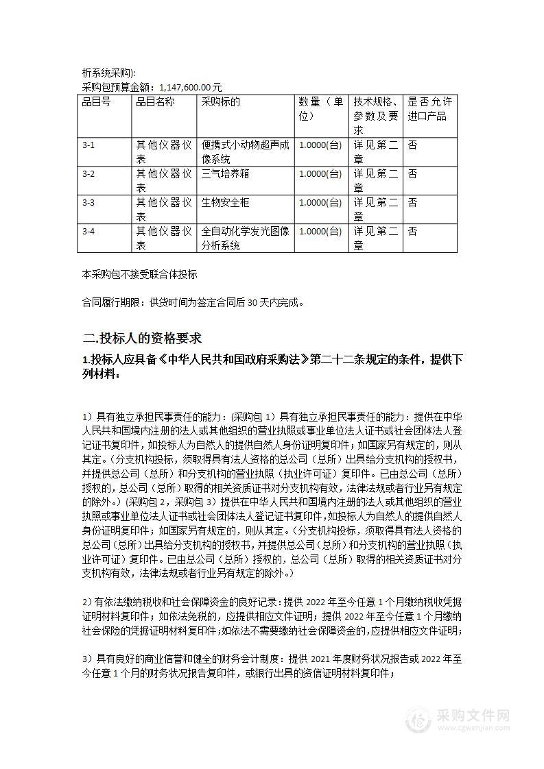 液相色谱串联质谱仪等设备一批