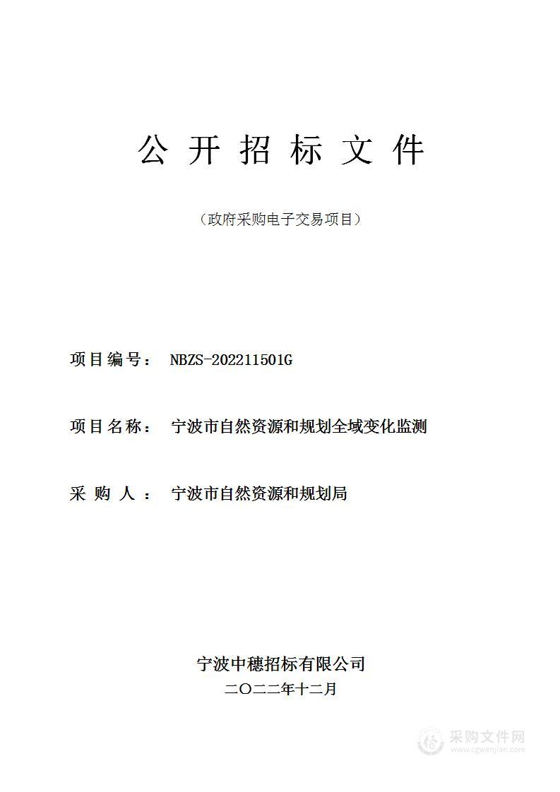 宁波市自然资源和规划全域变化监测