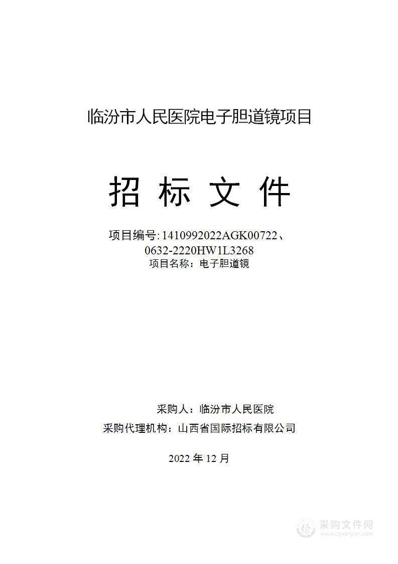 临汾市人民医院电子胆道镜项目